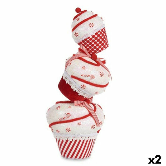 Decorazione Natalizia Krist+ Bianco Rosso Torre Torta 20 x 50 x 20 cm (2 Unità)