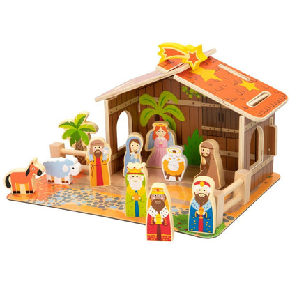 Presepe di Natale Woomax Legno 29,5 x 16,5 x 22 cm (20 Pezzi) (6 Unità)