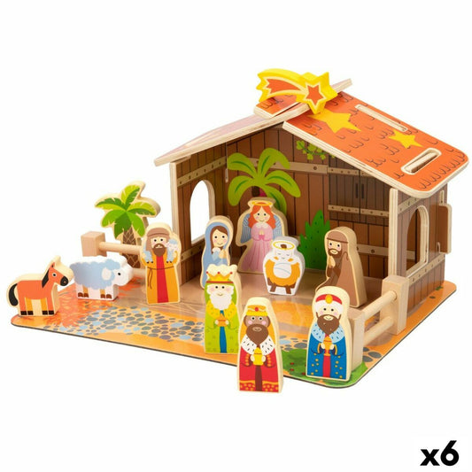 Presepe di Natale Woomax Legno 29,5 x 16,5 x 22 cm (20 Pezzi) (6 Unità)