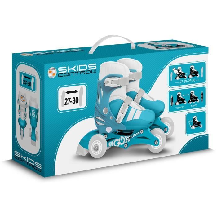 Pattini in linea 2 in 1 - STAMP - SKIDS CONTROL - 3 ruote - Misura 27-30 - Unisex